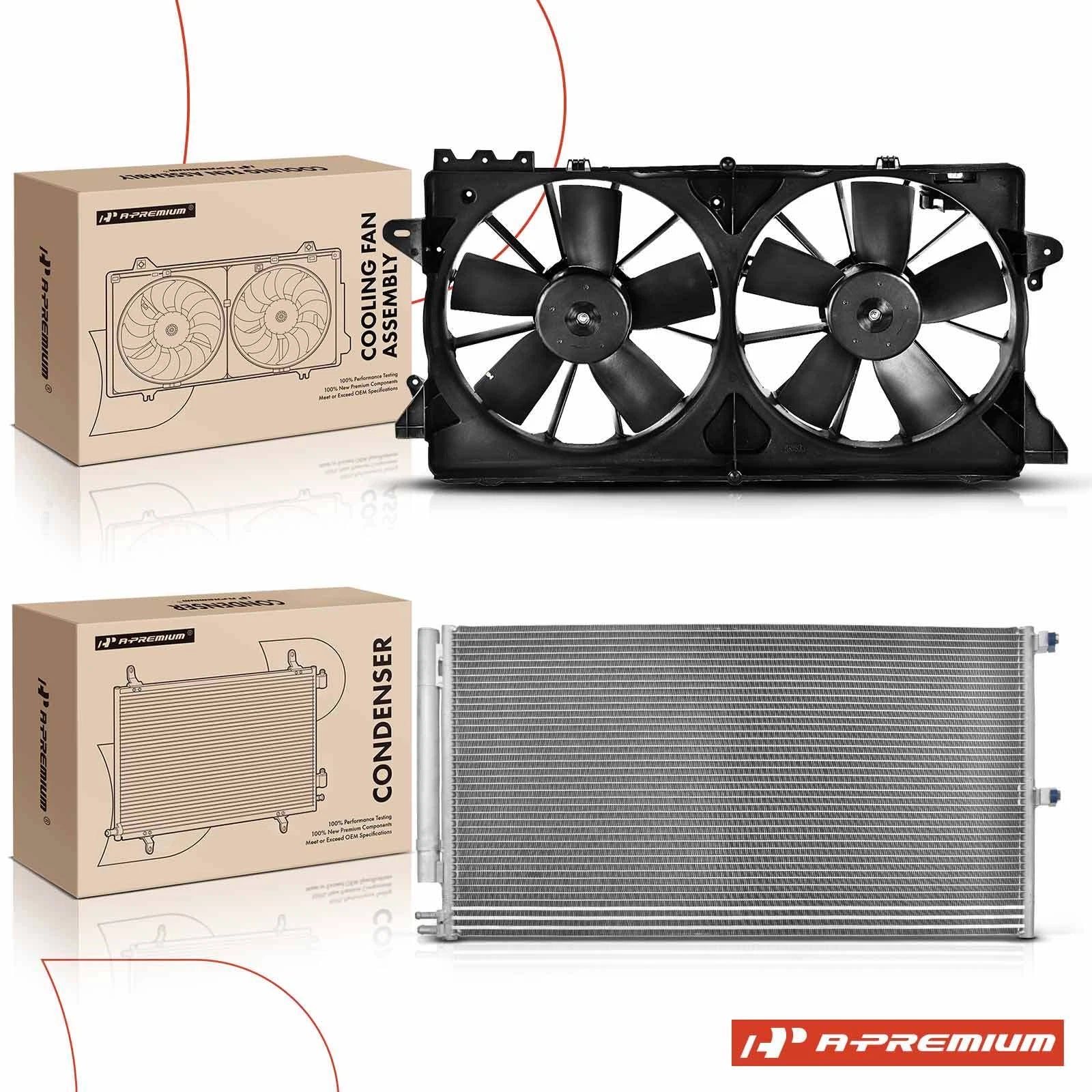 A/C Condenser & Dual Cooling Fan Assembly Kit for Ford F150 Expedition (1997–2003)