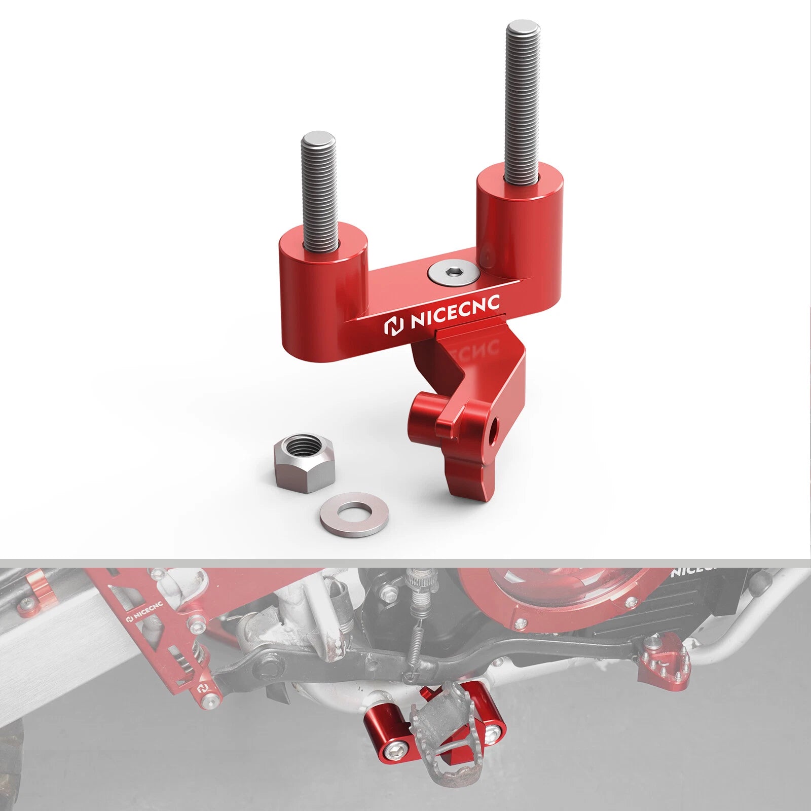 Right Foot Peg Mount for Honda XR650L (1993–2025) Aluminum Anodized Red