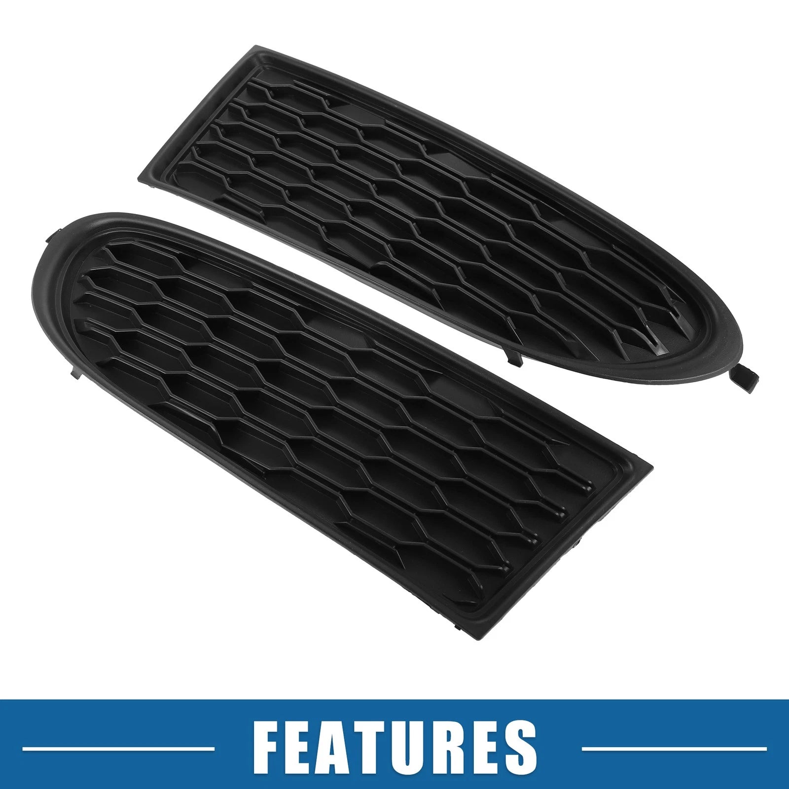 Set of 2 Front Fog Light Cover Grilles for Dodge Journey (2011–2020) Black