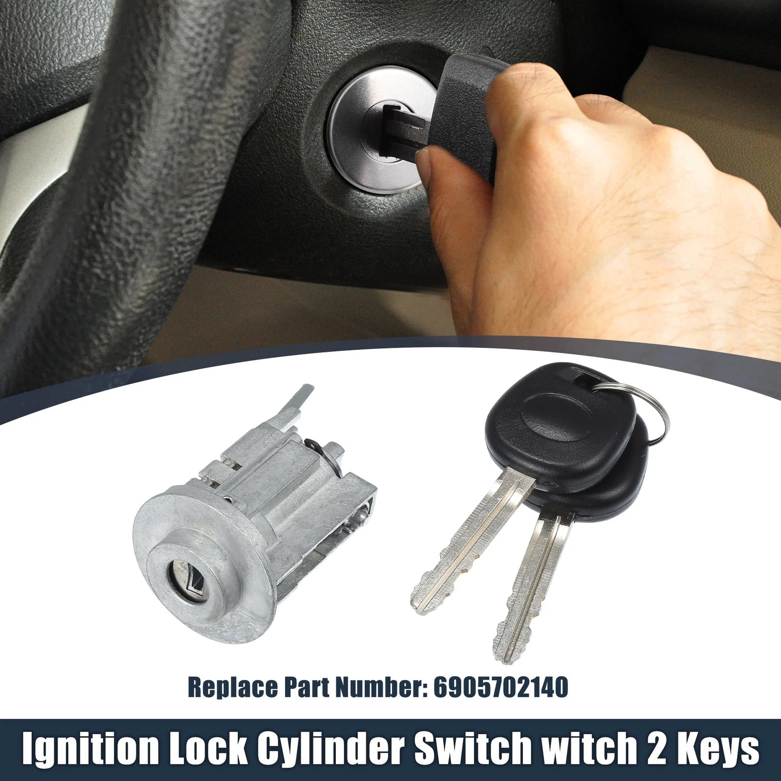 Ignition Key Switch w/Keys No. 6905702140 for Toyota Corolla Matrix (2005–2008)