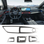 Polished Door Window Lift Switch Button Cover Trim for BMW 5 Series