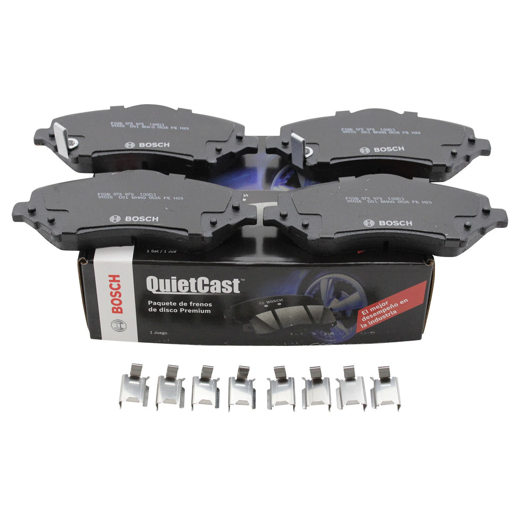 Set of 4 Bosch QuietCast Front Semi-Metallic Brake Pads for Chrysler Dodge Jeep Ram VW