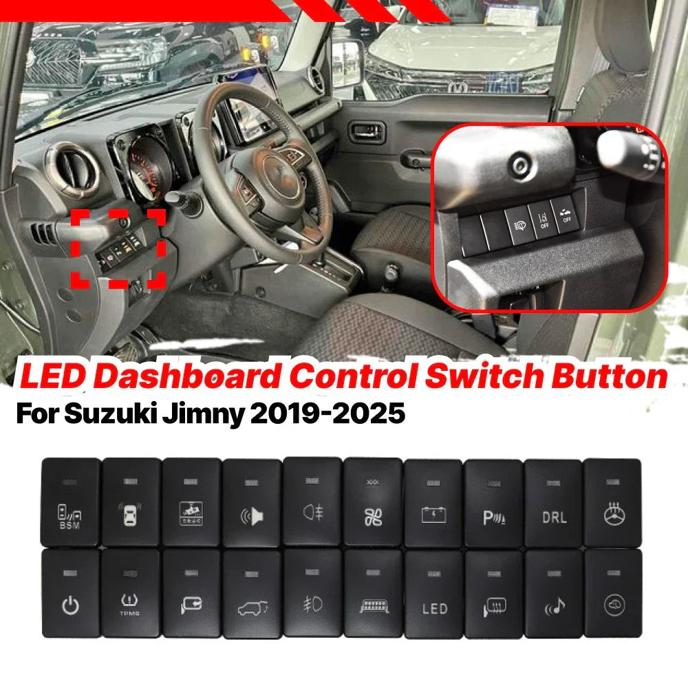 Latching LED Blue Dashboard Switch Button for Suzuki Jimny (2019–2025)