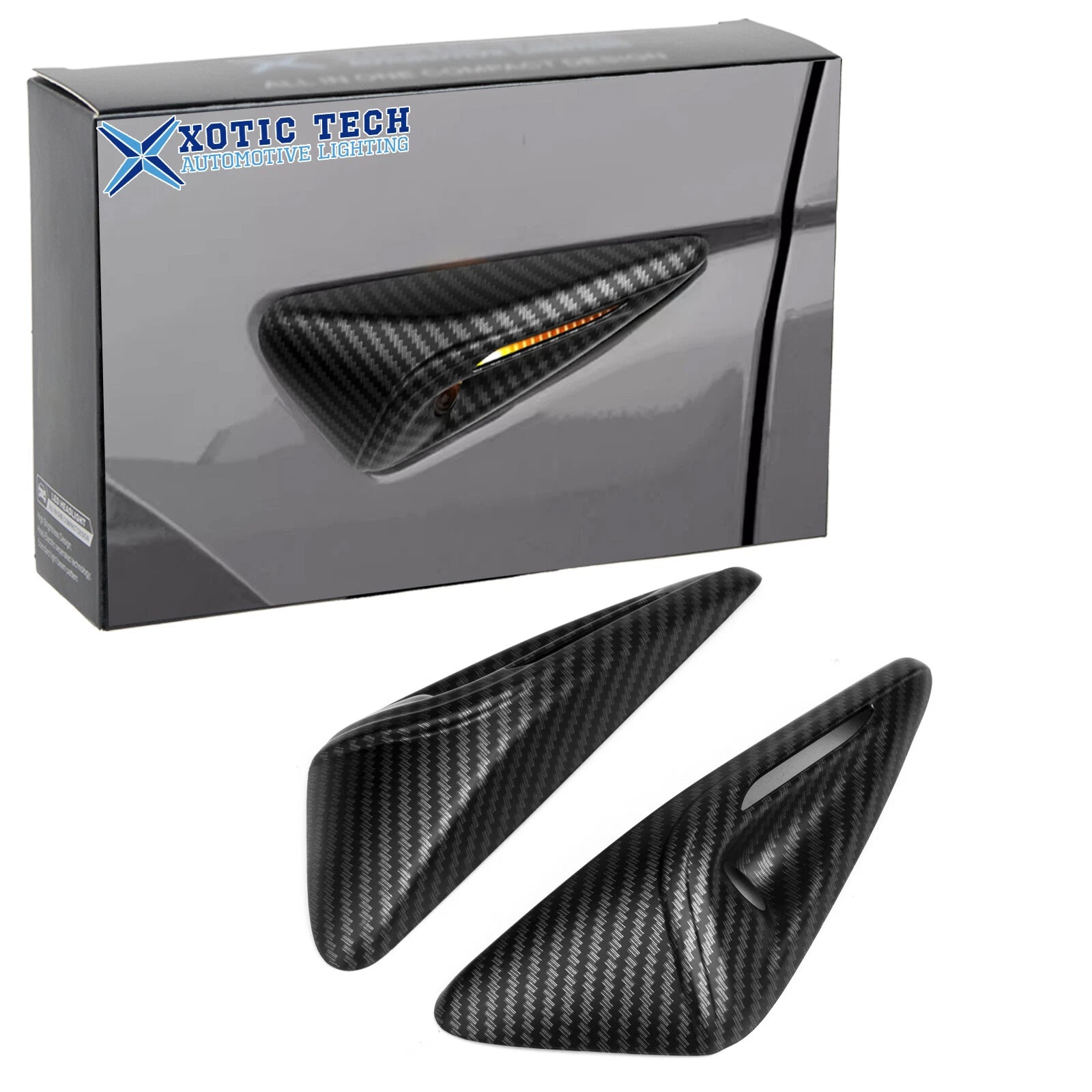 Matte Carbon Look Side Camera Trim Cover for Tesla Model 3 (2024–2024)