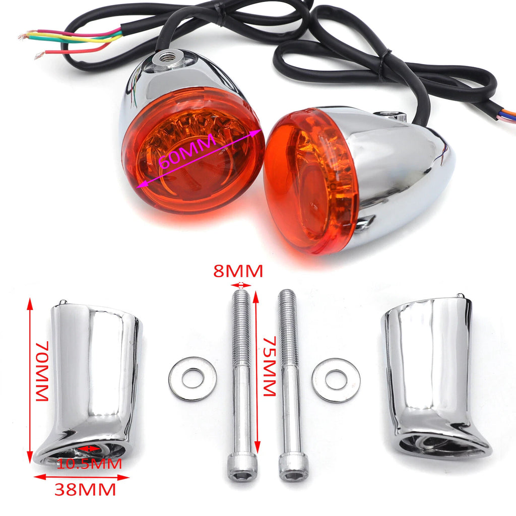 Amber Rear LED Running Brake Turn Signal Indicator Light for Harley XL 883 1200 (2004–2023)