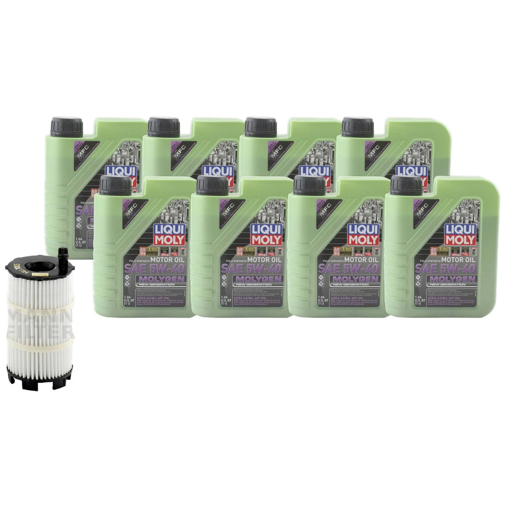 Engine Oil Change Kit 5W40 for Audi A8 Quattro 4.2 (2000–2002) - 8L Liqui Moly Molygen