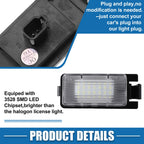 2X White LED License Plate Light Assembly 26510CD00A 2835SMD for Nissan