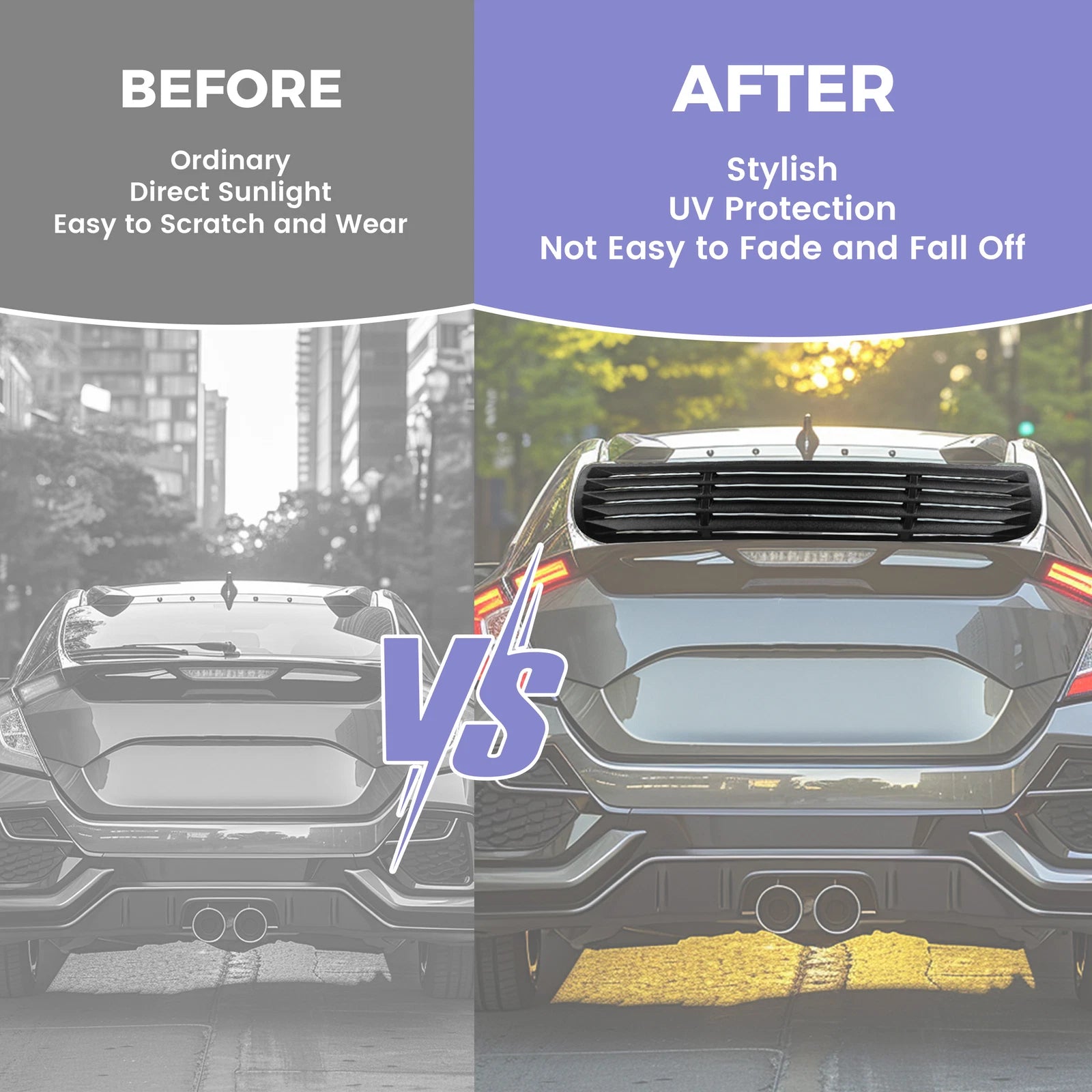 Rear Window Louver Sun Shade Cover for Honda Civic Sedan (2016–2021)