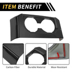 Armrest Box Rear Cup Holder Cover Trim for Ford F-150 (2015–2020) Carbon Fiber Black