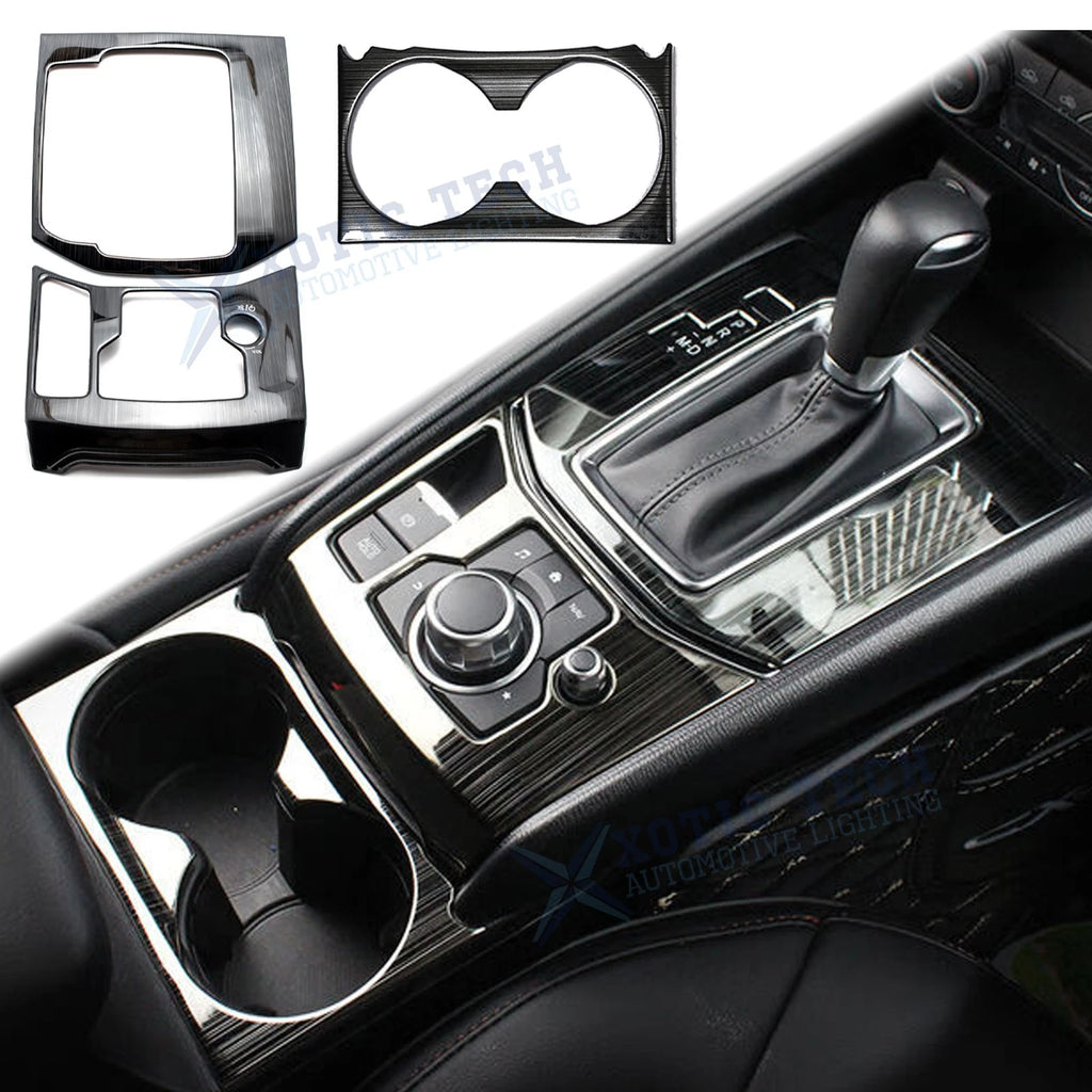 Titanium Console Gear Shift Cup Holder Panel Cover Trim for Mazda CX-5 (2017–2025)