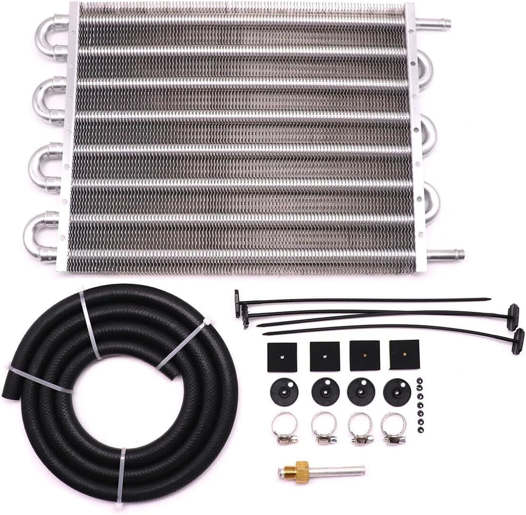 8 Rows Universal Aluminum Remote Transmission Oil Cooler Radiator Kit