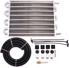 8 Rows Universal Aluminum Remote Transmission Oil Cooler Radiator Kit