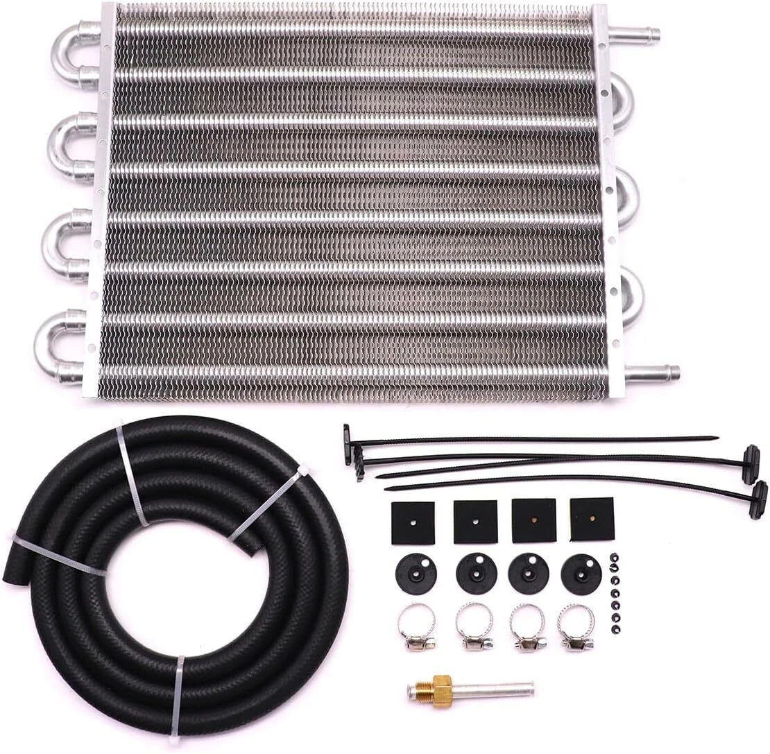 8 Rows Universal Aluminum Remote Transmission Oil Cooler Radiator Kit