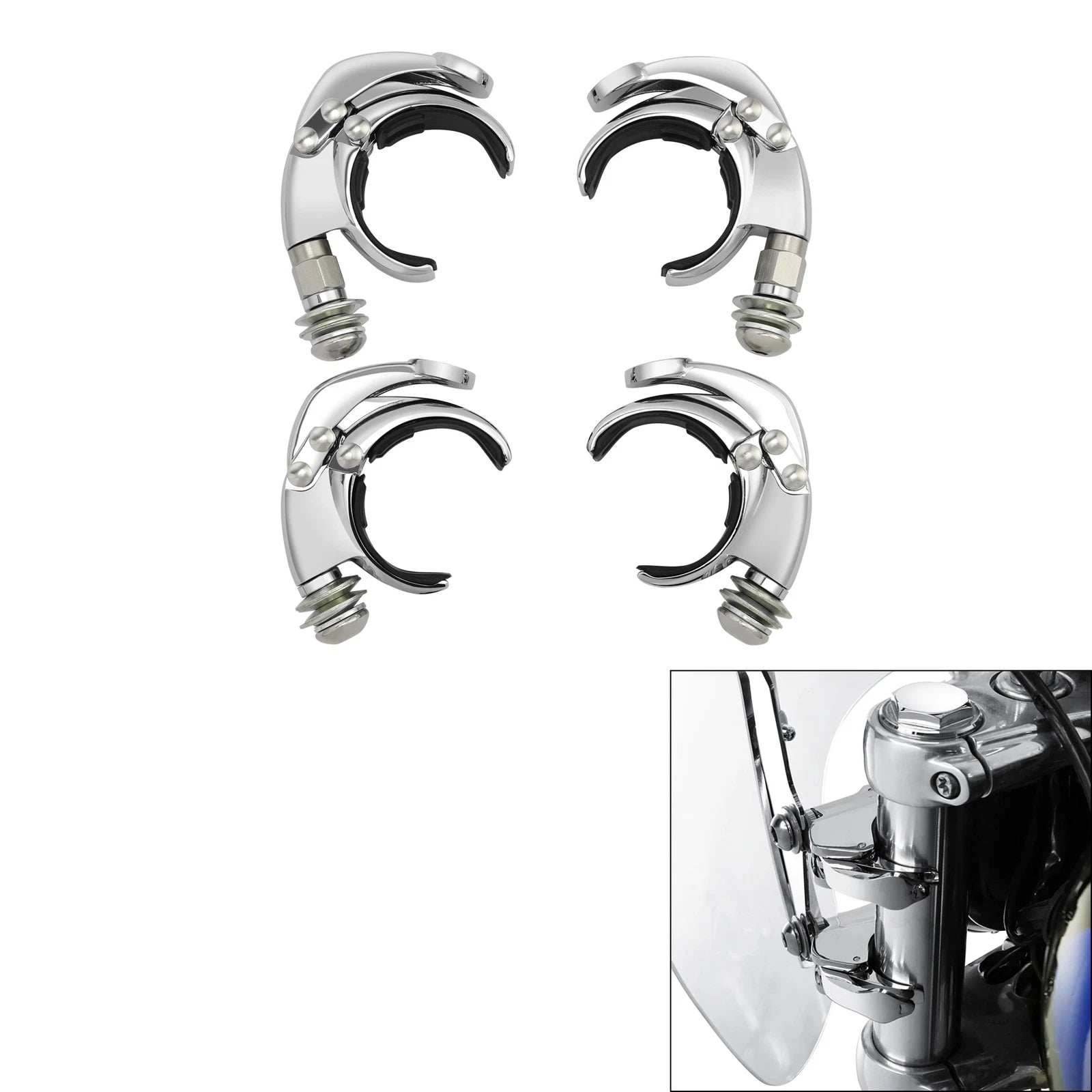 54mm 56mm Windshield Clamps for Harley Low Rider S FXLRS ST FXLRST (2020–2025)
