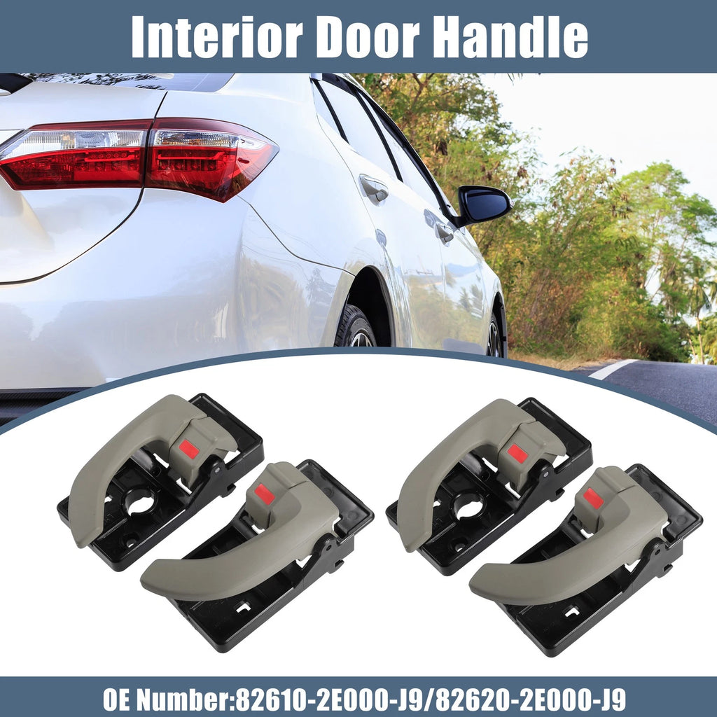 2 Pair Interior Door Handle for Hyundai Tucson (2005–2009) Black Beige