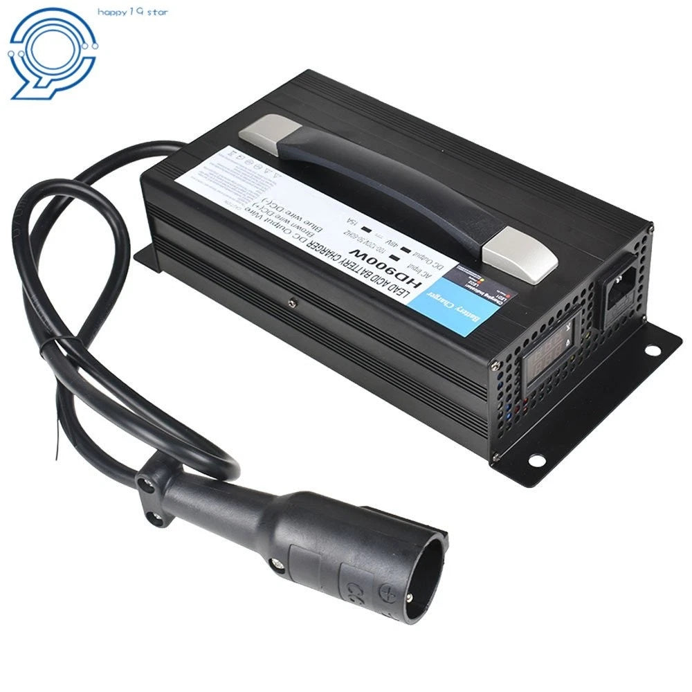 48V 15 AMP Battery Charger for Club Car Golf Cart (Round 3 Pin Plug)