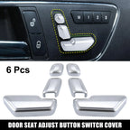6 x Silver Tone Door Seat Adjust Button Switch Covers for Mercedes Benz B180