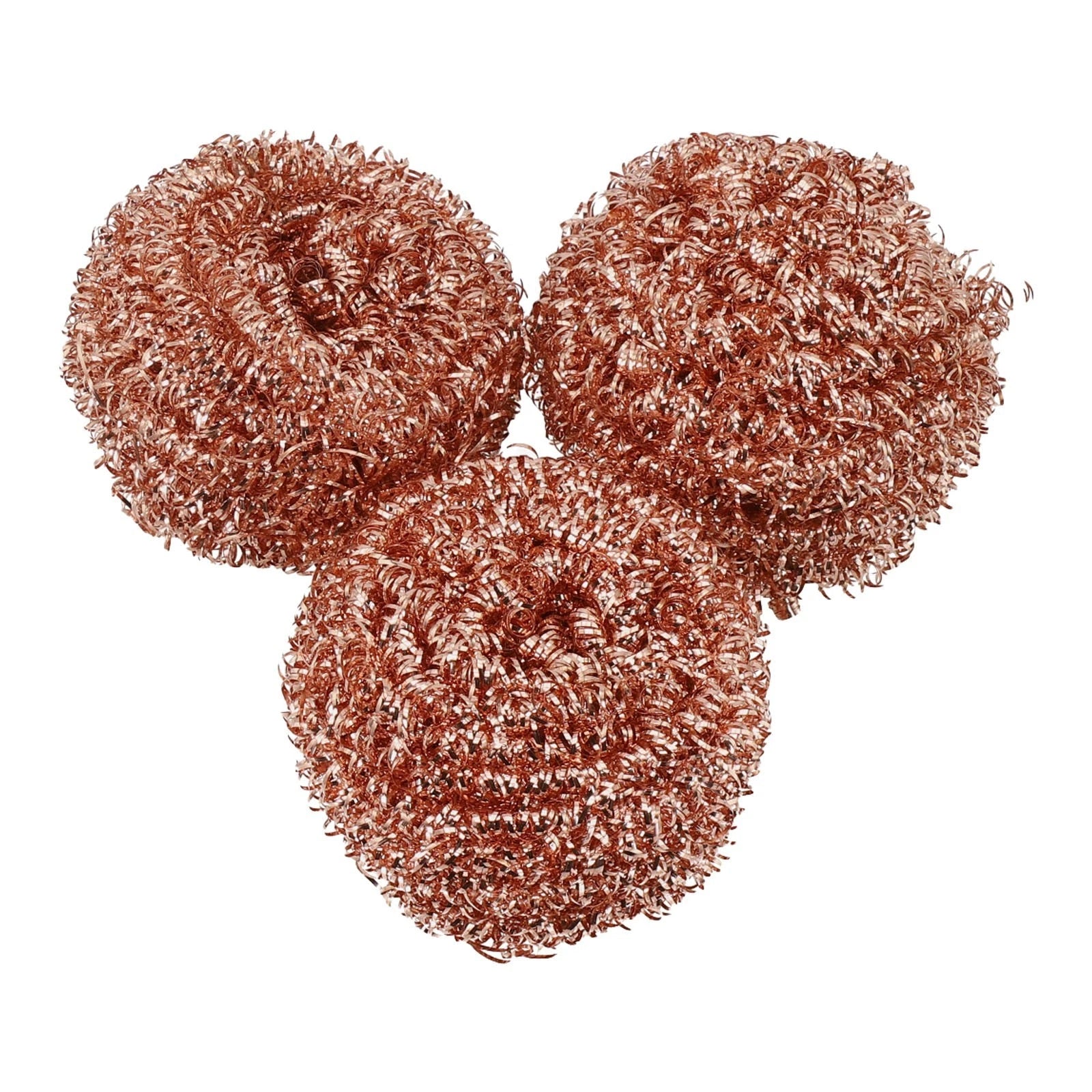 Copper Coated Wire Scourers Set of 4 for Kitchen Cleaning