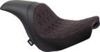 Predator Seat for Harley-Davidson (2000–2023) - Double Diamond, Red Stitching