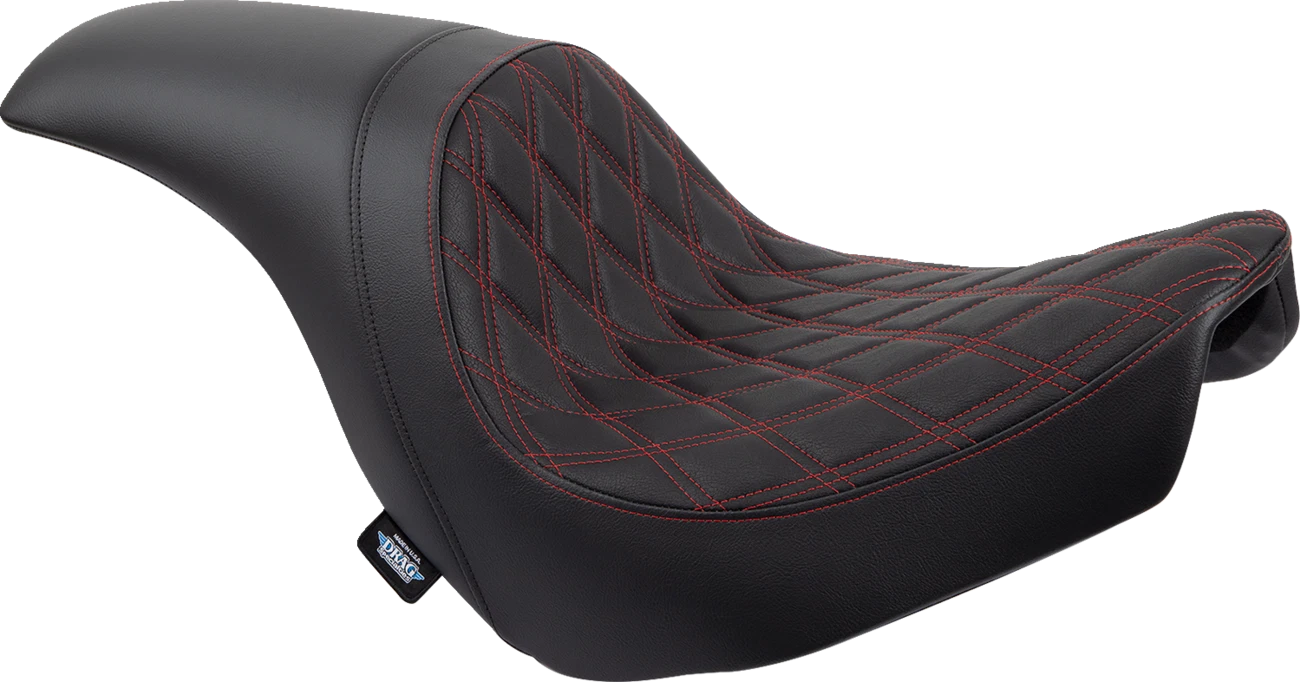 Predator Seat for Harley-Davidson (2000–2023) - Double Diamond, Red Stitching