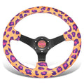 NRG 350mm 3" Dish 3-Spoke Racing Steering Wheel for Universal (RST-036MB-SV-OR)