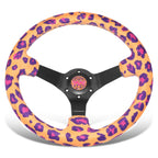 NRG 350mm 3" Dish 3-Spoke Racing Steering Wheel for Universal (RST-036MB-SV-OR)