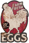 Decorative Metal Embossed Die Cut Aluminum Sign for Farm Fresh Eggs