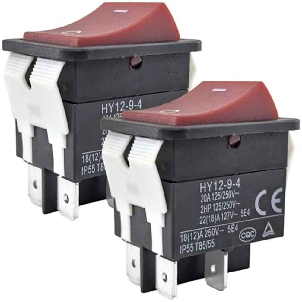 Rocker Switch 20A 125/250V AC HY12-9-4 for Woodworking Machines