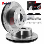 Drilled Disc Rotors & Brake Pads for GMC Savana/Avalanche/Express 1500 (2003–2013)