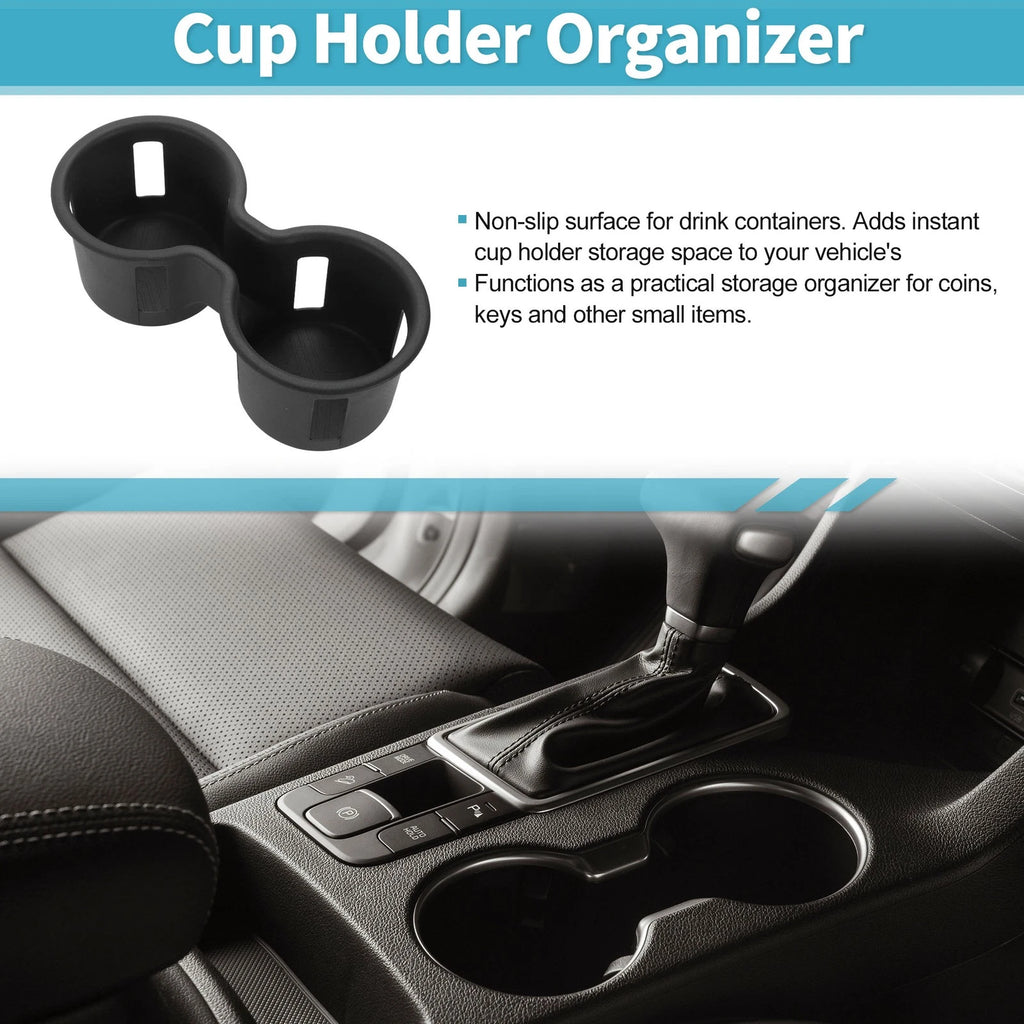 Center Console Cup Holder Organizer for Honda Pilot (2023–2025) - Silicone Black