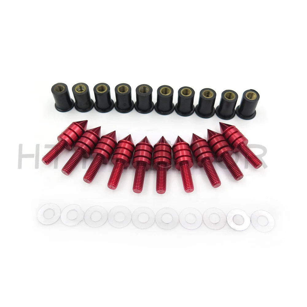 10X Windshield Bolts Screw Kit for Honda Suzuki Yamaha Kawasaki (All Years)