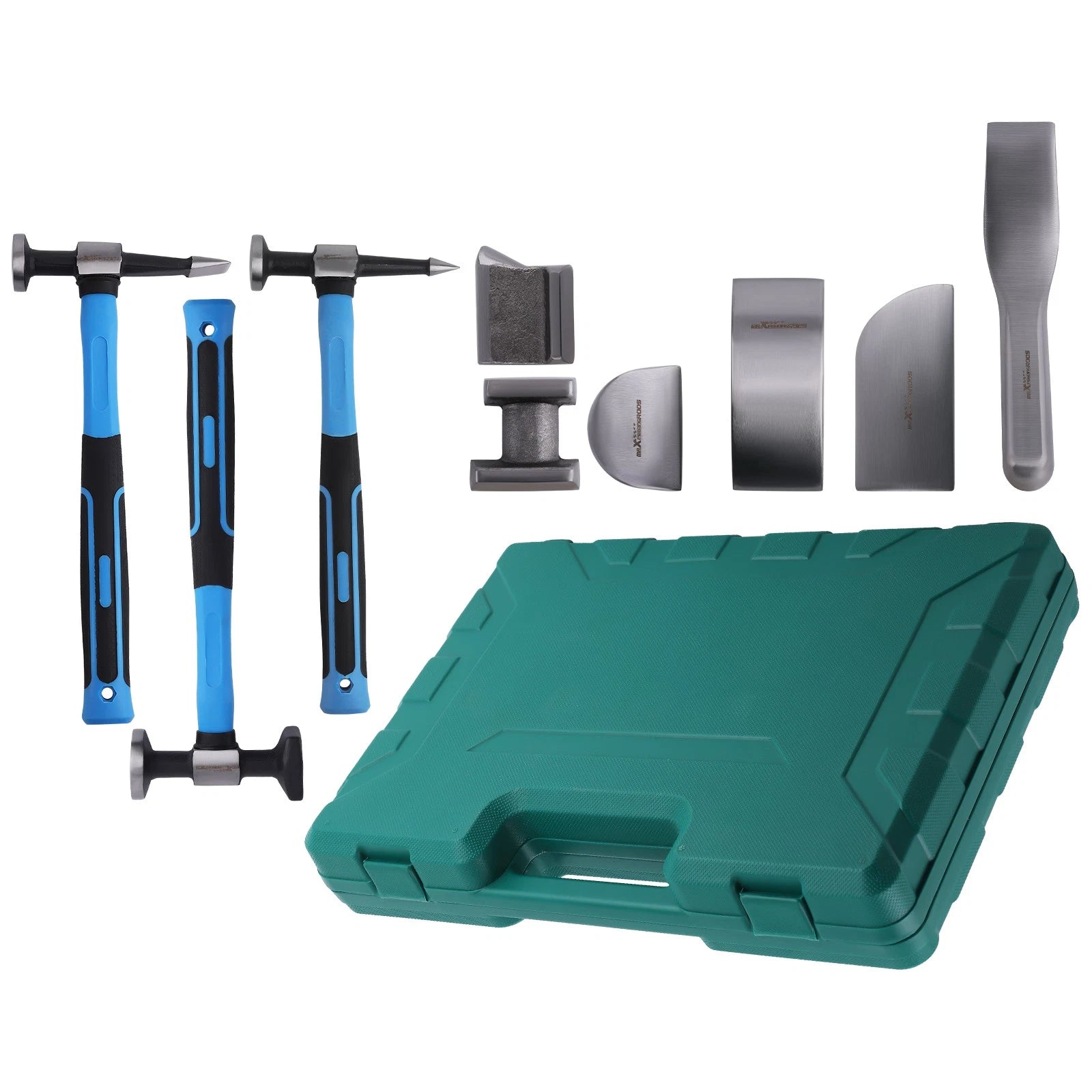 Set of 9 Auto Body Panel Fender Hammer Dolly Tools for Sheet Metal Repair