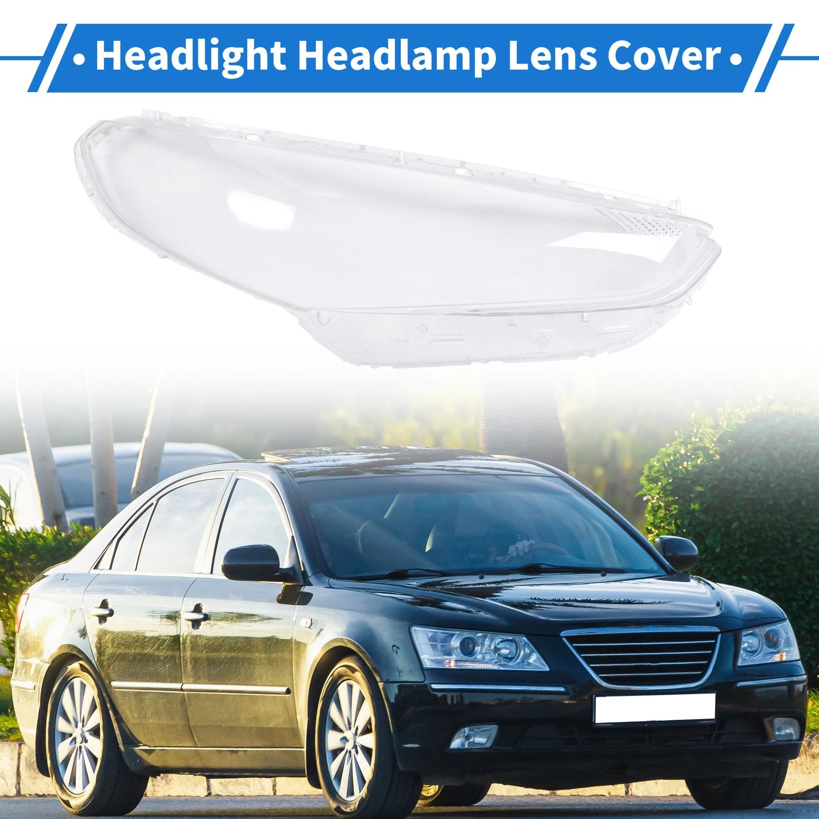 Headlight Lens Cover for Hyundai Sonata (2018–2019) PC Clear