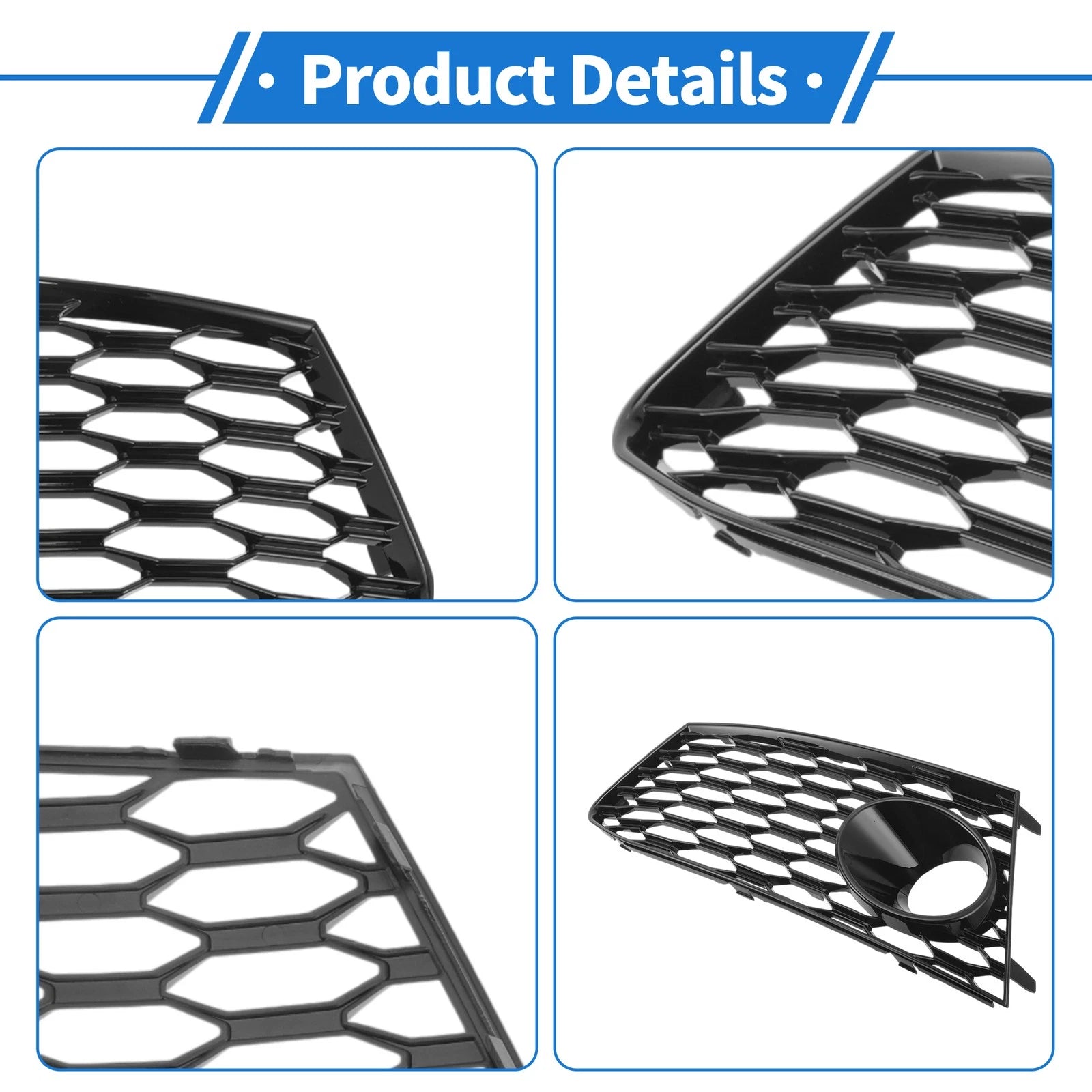 1 Pair Fog Light Grills for Audi RS7 (2014–2018) No. 4G8807681G