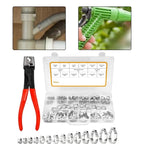 Hose Clamp Set of 160 Pcs with Pliers for Automotive, Marine, Industrial