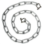 1/4" x 2' Galvanized Steel Lead Chain with Shackles for Boat Anchor