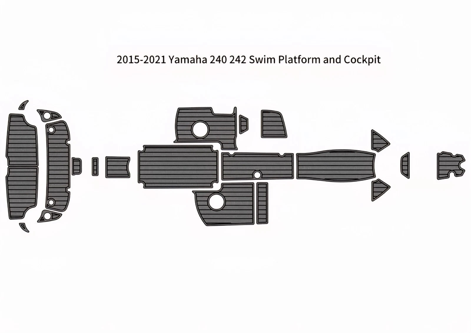Complete Set of 2 Mats for Yamaha 242 (2015–2020) 3M Dark Gray