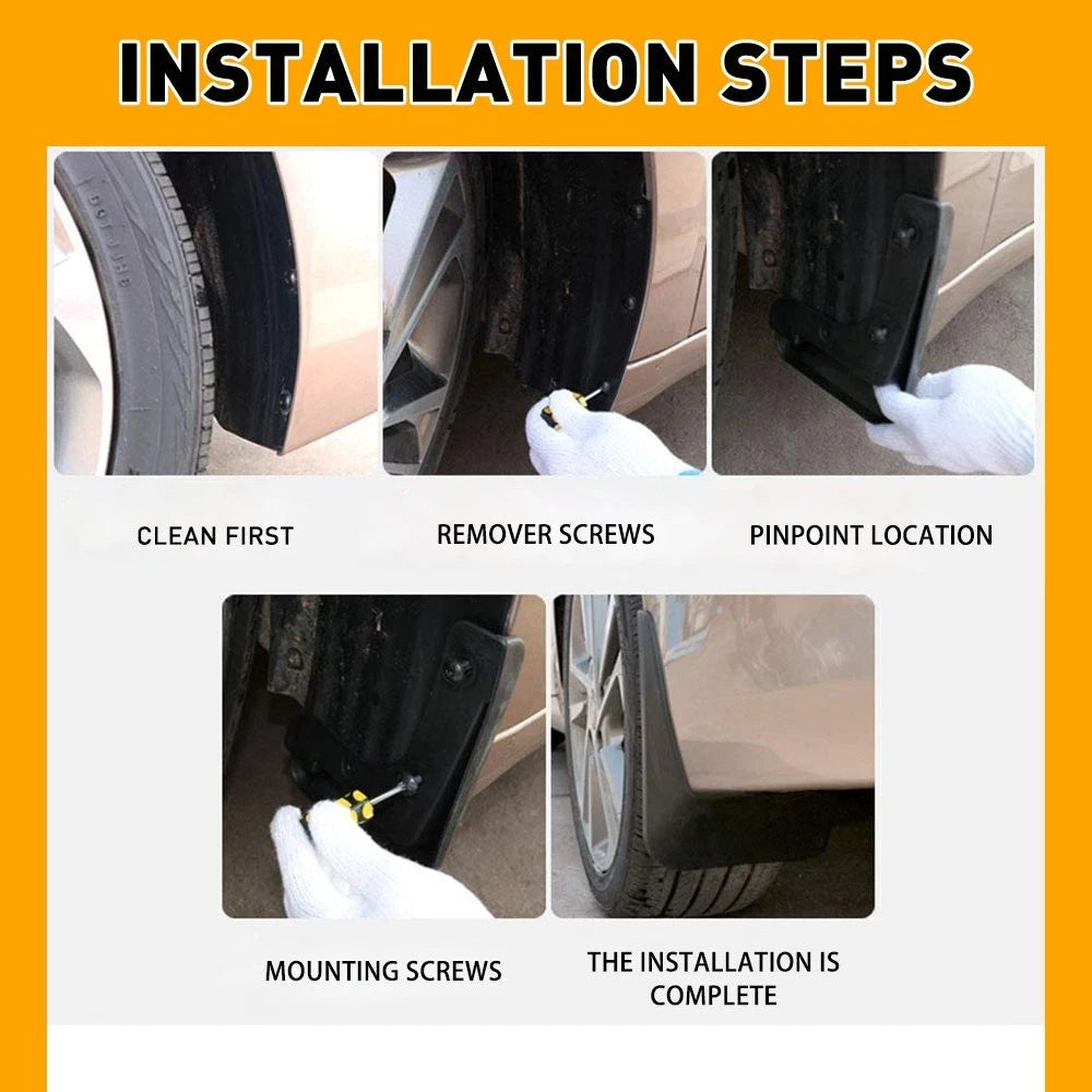 Set of 4 Mud Flaps Splash Guards for Universal Cars (Front/Rear)