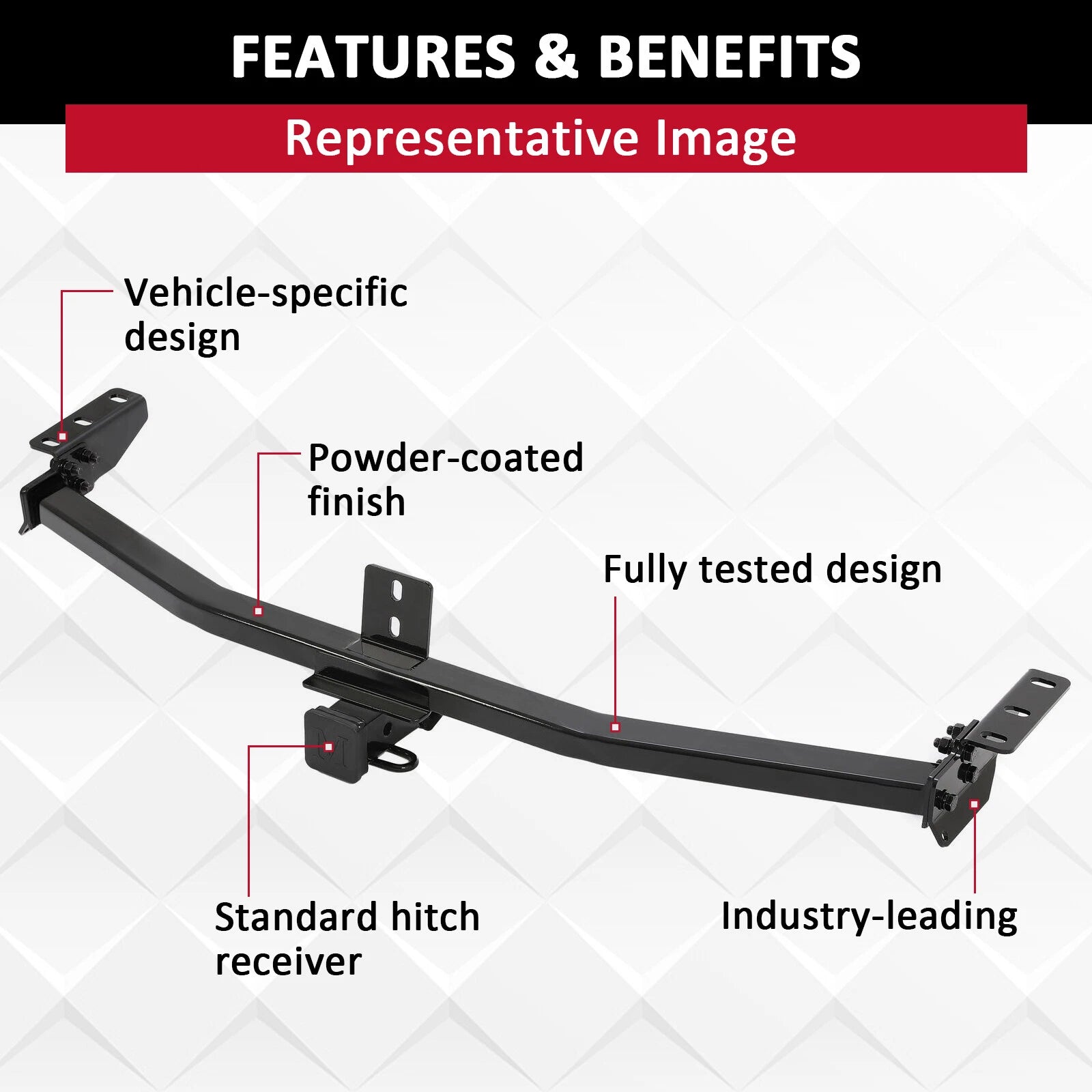 2'' Trailer Tow Hitch Receiver for Honda Pilot (2003–2008) & Acura MDX (2001–2006)