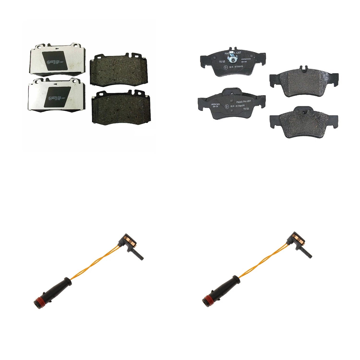 Hella Disc Brake Pad Kit w/ Sensors for Mercedes W211 E350 (2003–2009)