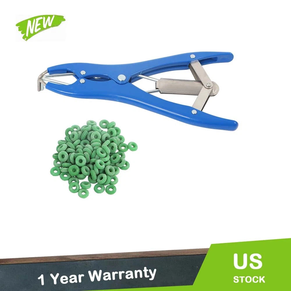 Elastrator Castration Plier +100 Blue Rubber Rings for