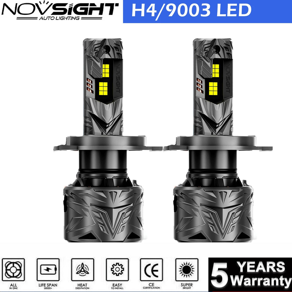 2X H4 HB2 9003 LED Headlight Bulbs for Universal Vehicles (6500K, 240W)