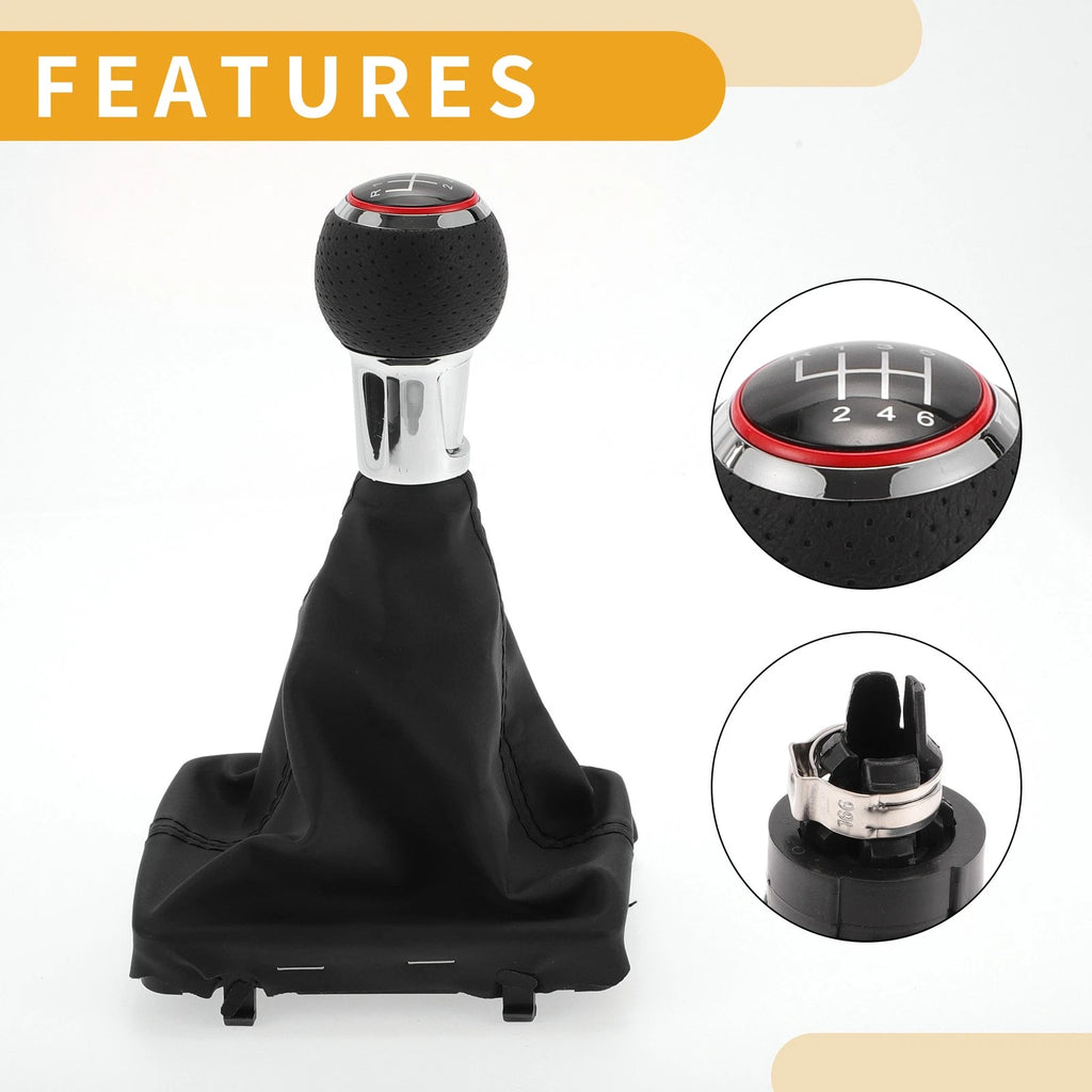 6 Speed Gear Shifter Knob with Cover for Audi A3 (2010–2013)