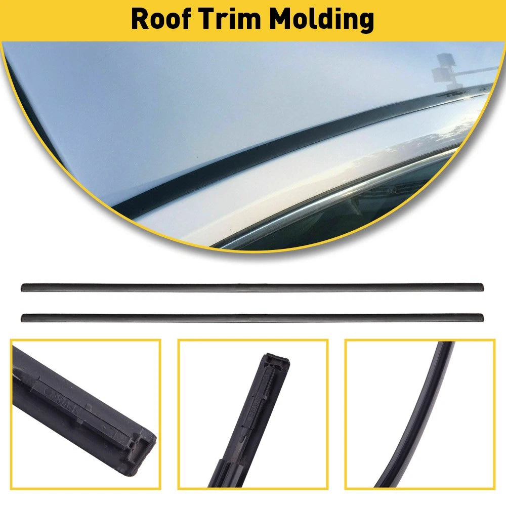 Set of 2 Roof Side Top Trim Molding for Toyota Camry (2007–2011) Black