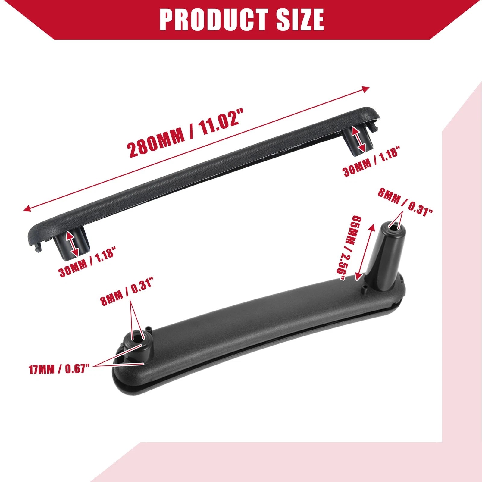 2 Pcs Door Pull Handle for Mitsubishi Eclipse (2006–2012) 7221A069HA 7221A070HA
