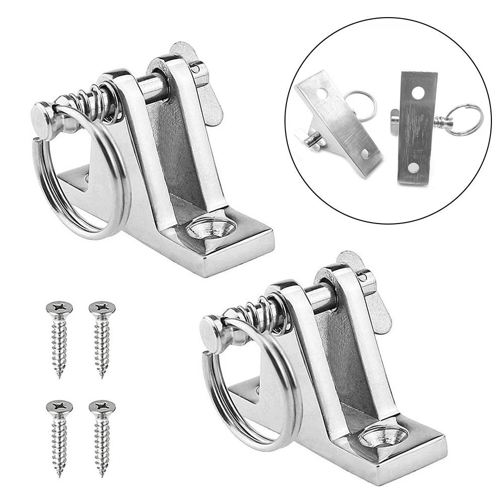 2 Pack 316 SS 90 Degree Deck Hinge for Marine Boat (Bimini Top)