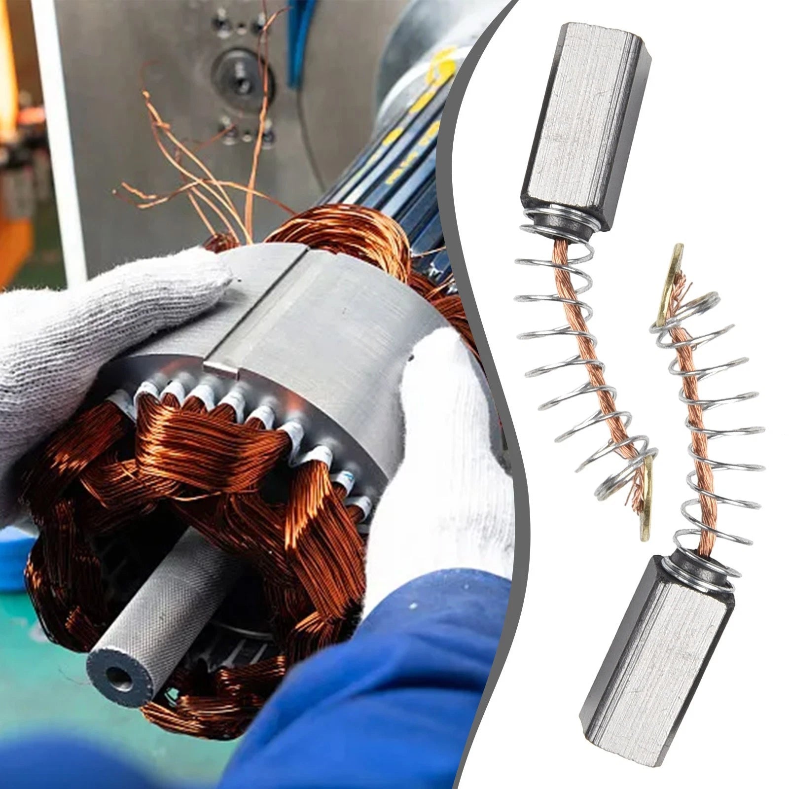 2X Carbon Brushes for Electric Motor (10x5x5mm)