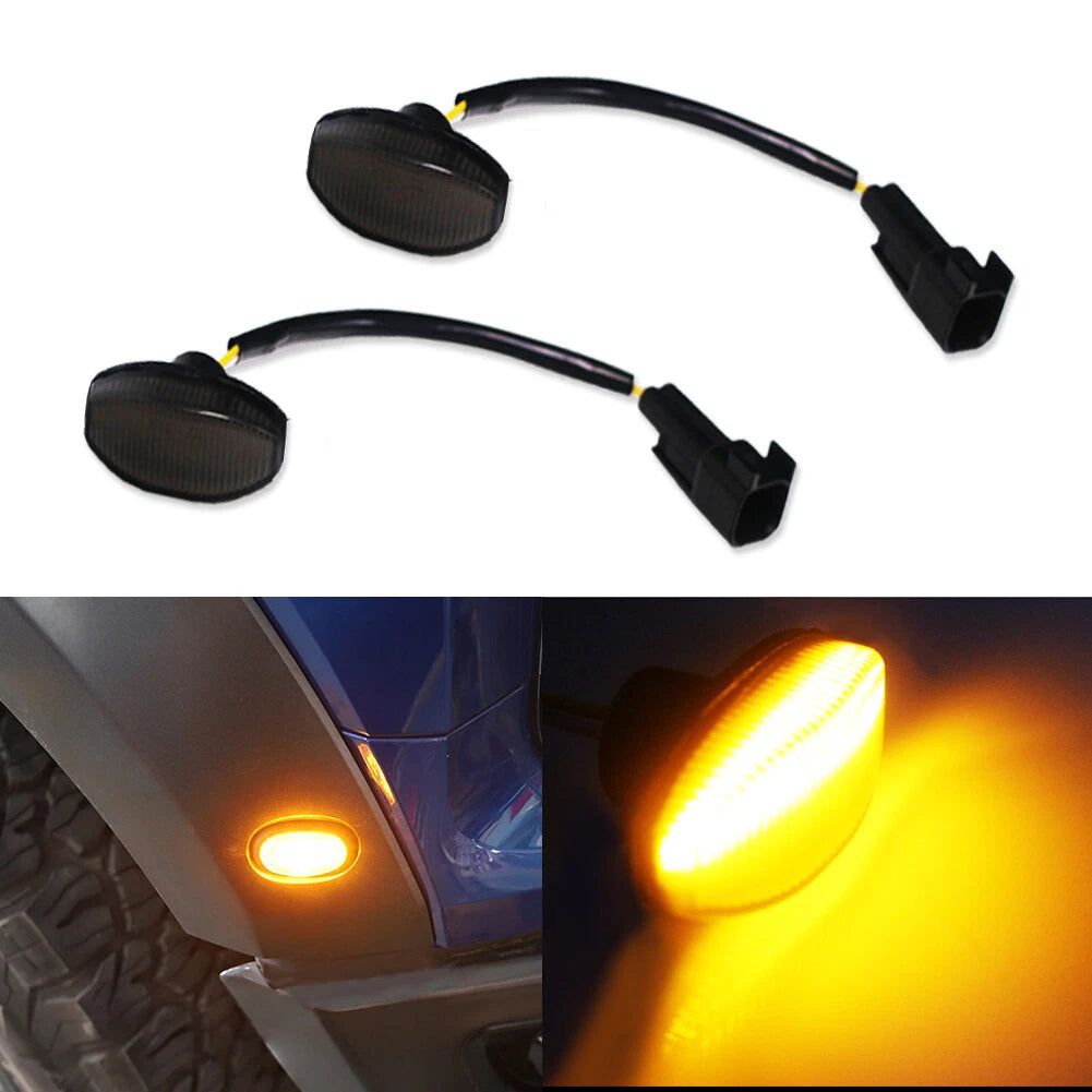 Smoked Lens Amber LED Side Marker Lights for Ford Raptor (2010–2014)