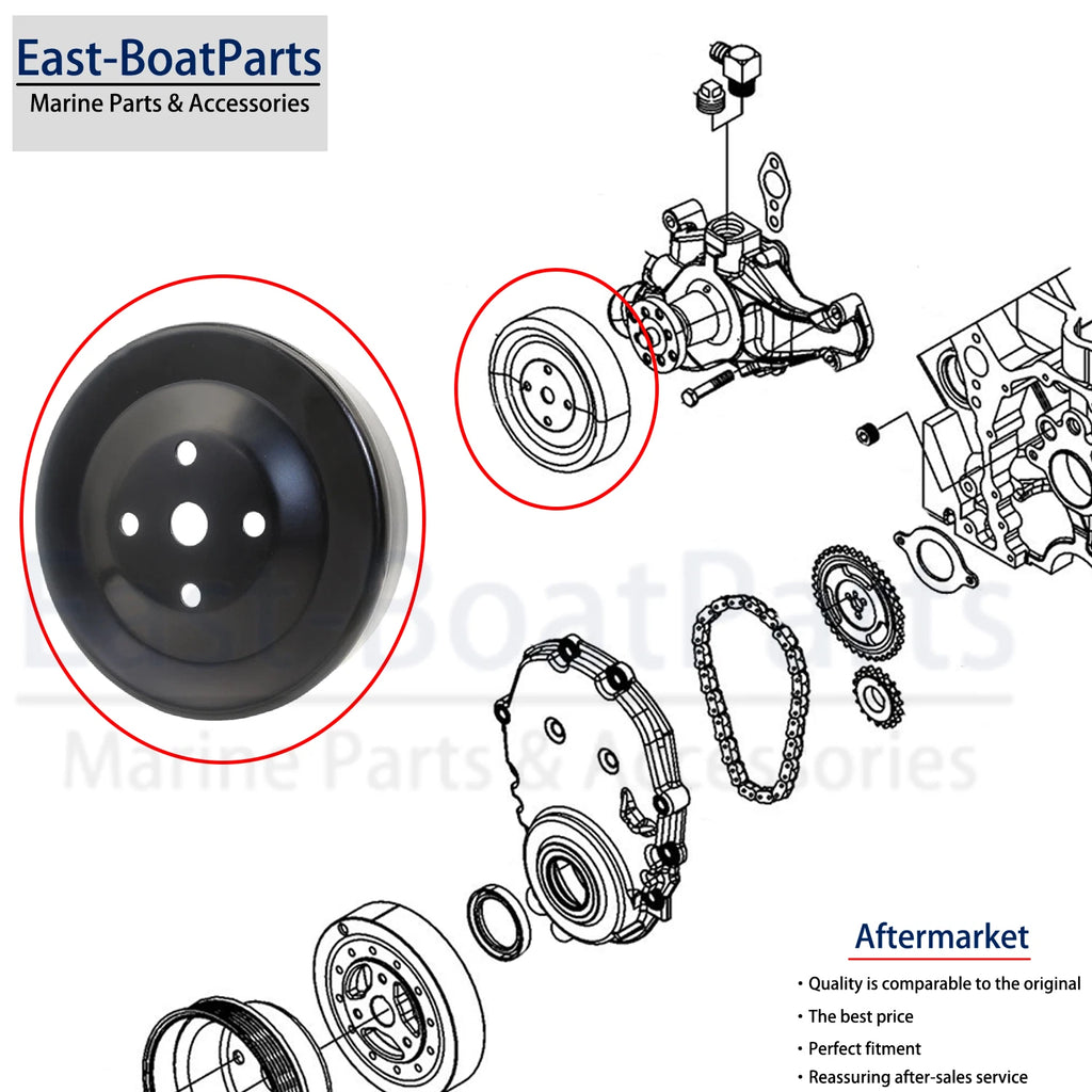 Water Circulating Pump Pulley for Mercury Mercruiser V6 V8 (8M0153706, 807729)