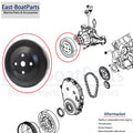 Water Circulating Pump Pulley for Mercury Mercruiser V6 V8 (8M0153706, 807729)